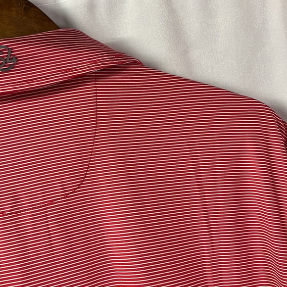 🛍 6 for $35 • Chase 54 Red & White Striped Golf Polo Shirt - Picture 11 of 16